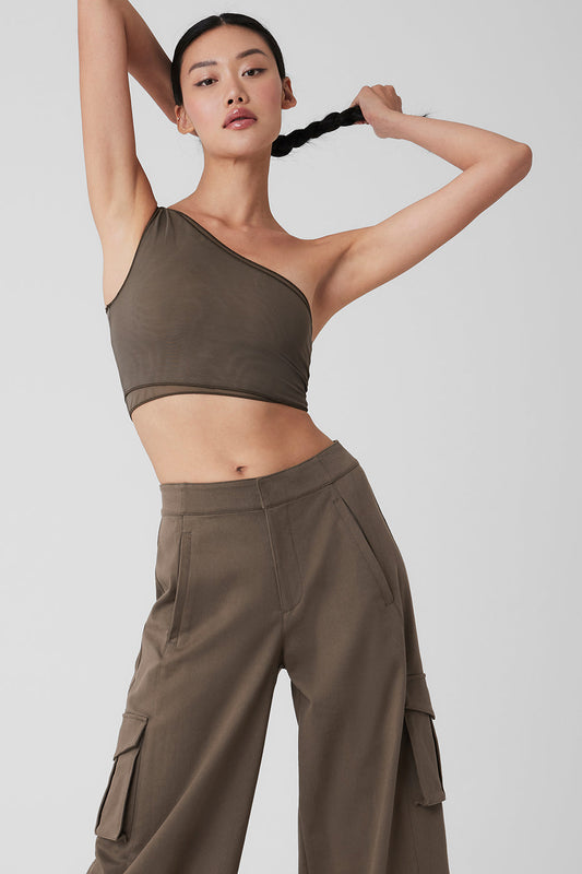 Mesh Sheer Illusion Tank Top — Olive Tree