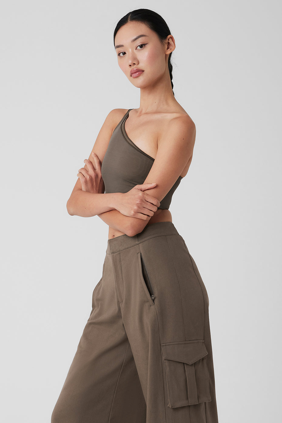 Mesh Sheer Illusion Tank Top — Olive Tree