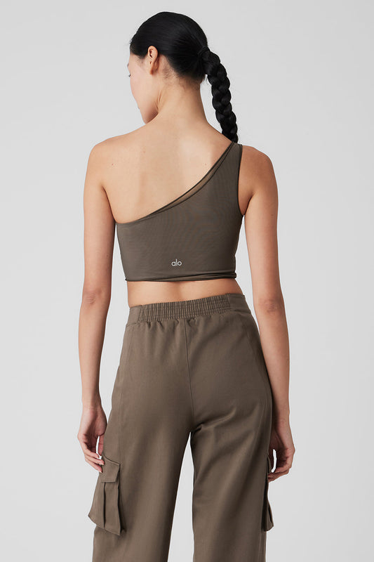 Mesh Sheer Illusion Tank Top — Olive Tree