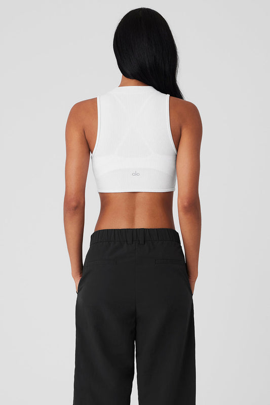 Wellness Rib Flaunt Tank Top — White