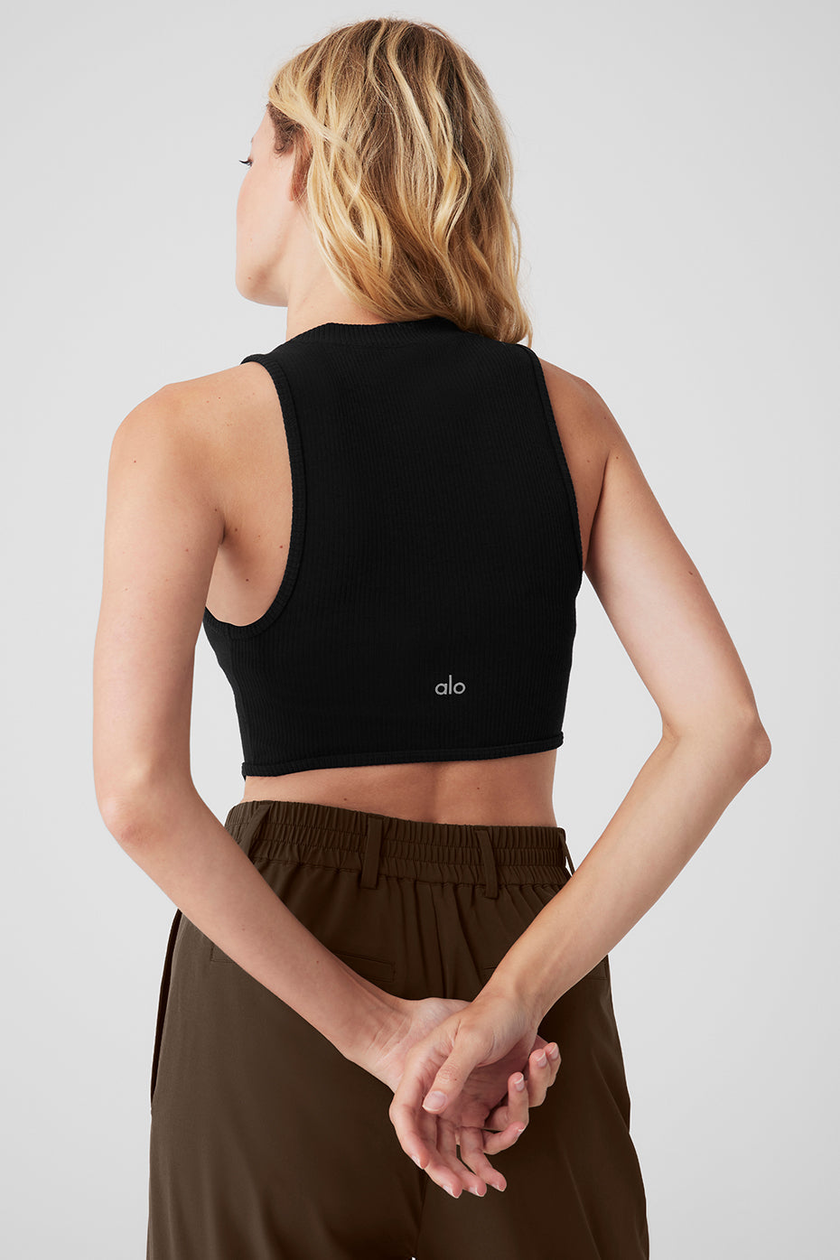 Wellness Rib Flaunt Tank Top — Black
