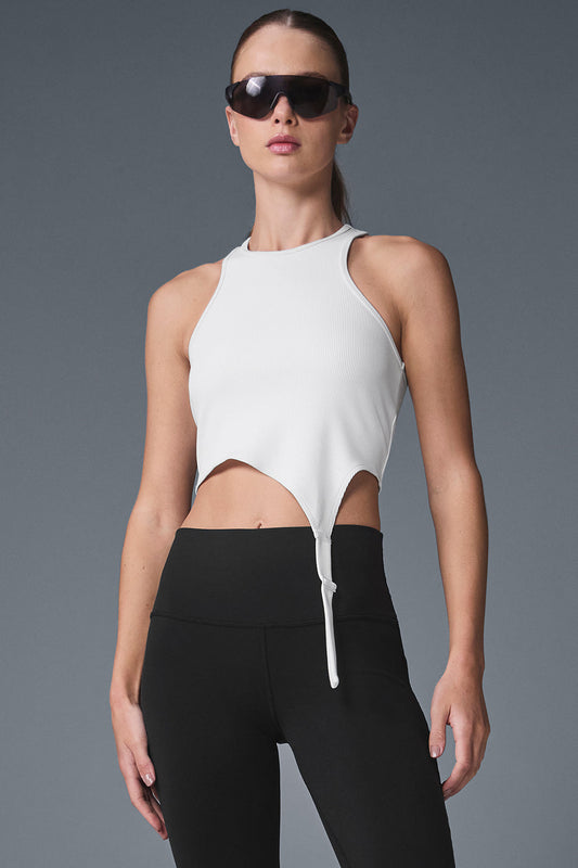 Alosoft Ribbed Revelation Tank Top — White