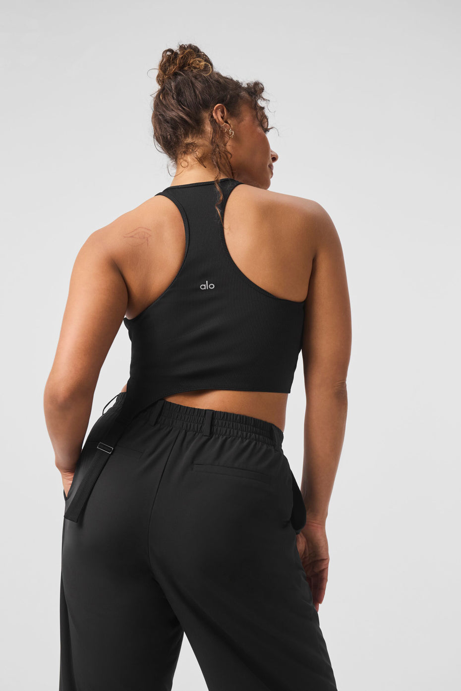 Alosoft Ribbed Revelation Tank Top — Black