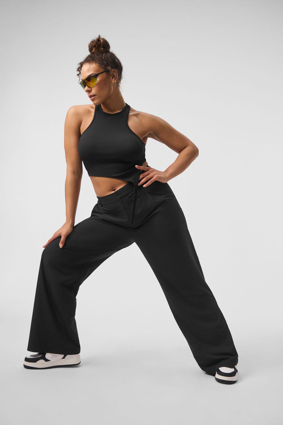 Alosoft Ribbed Revelation Tank Top — Black