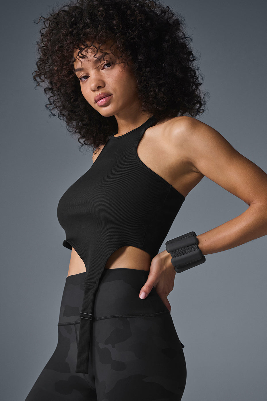 Alosoft Ribbed Revelation Tank Top — Black