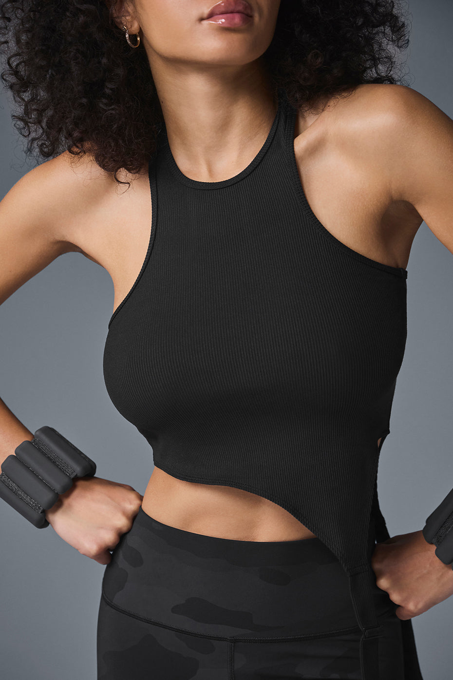 Alosoft Ribbed Revelation Tank Top — Black