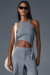 Alosoft Ribbed Revelation Tank Top — Steel Grey