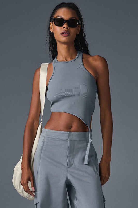 Alosoft Ribbed Revelation Tank Top — Steel Grey