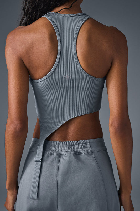 Alosoft Ribbed Revelation Tank Top — Steel Grey