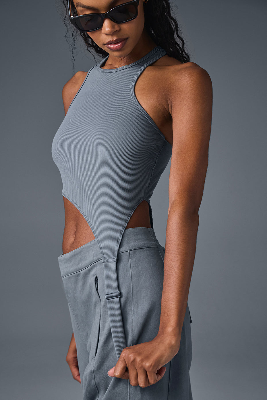 Alosoft Ribbed Revelation Tank Top — Steel Grey