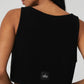 Cashmere Plush Waffle Cropped Tank Top — Black