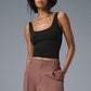 Sheer Glow Tank Top — Black