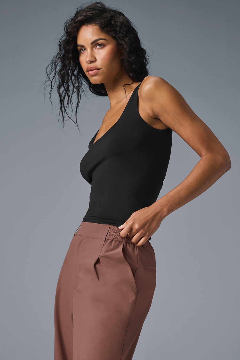 Sheer Glow Tank Top — Black