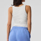 Ribbed Mesh Secret Tank Top — White
