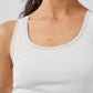 Ribbed Mesh Secret Tank Top — White