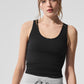 Ribbed Mesh Secret Tank Top — Black