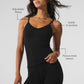 Seamless Winter Warm Plush Tank Top — Black