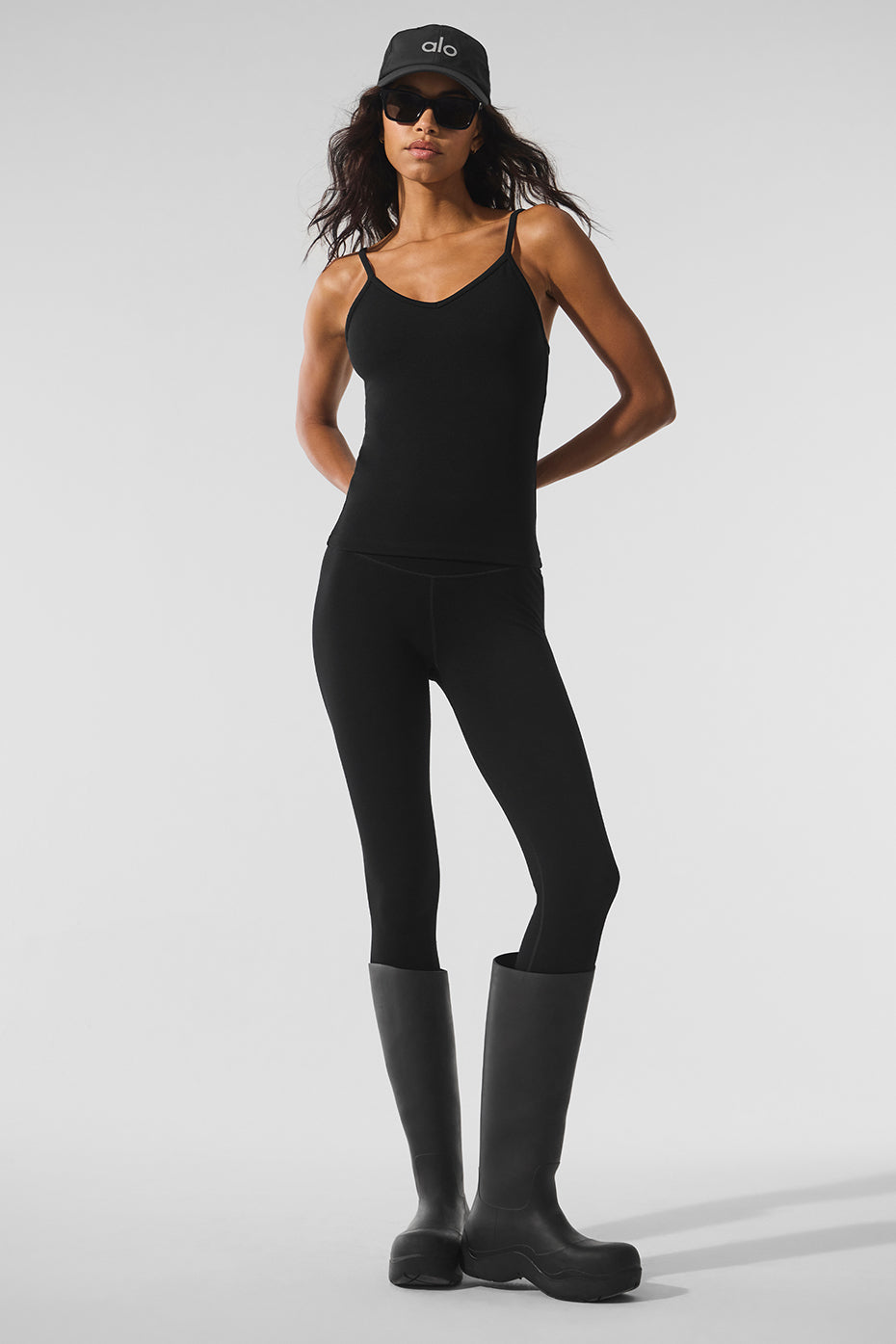 Seamless Winter Warm Plush Tank Top — Black