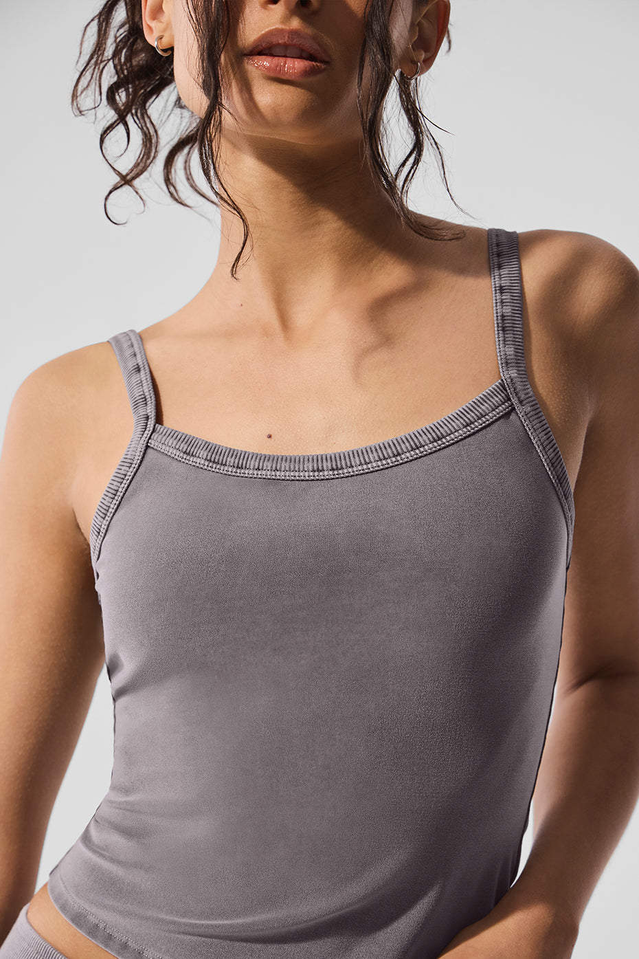 Washed Alosoft Sweet Talker Tank Top — Cool Grey Wash