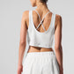 Cropped Sport Star Tank Top — White