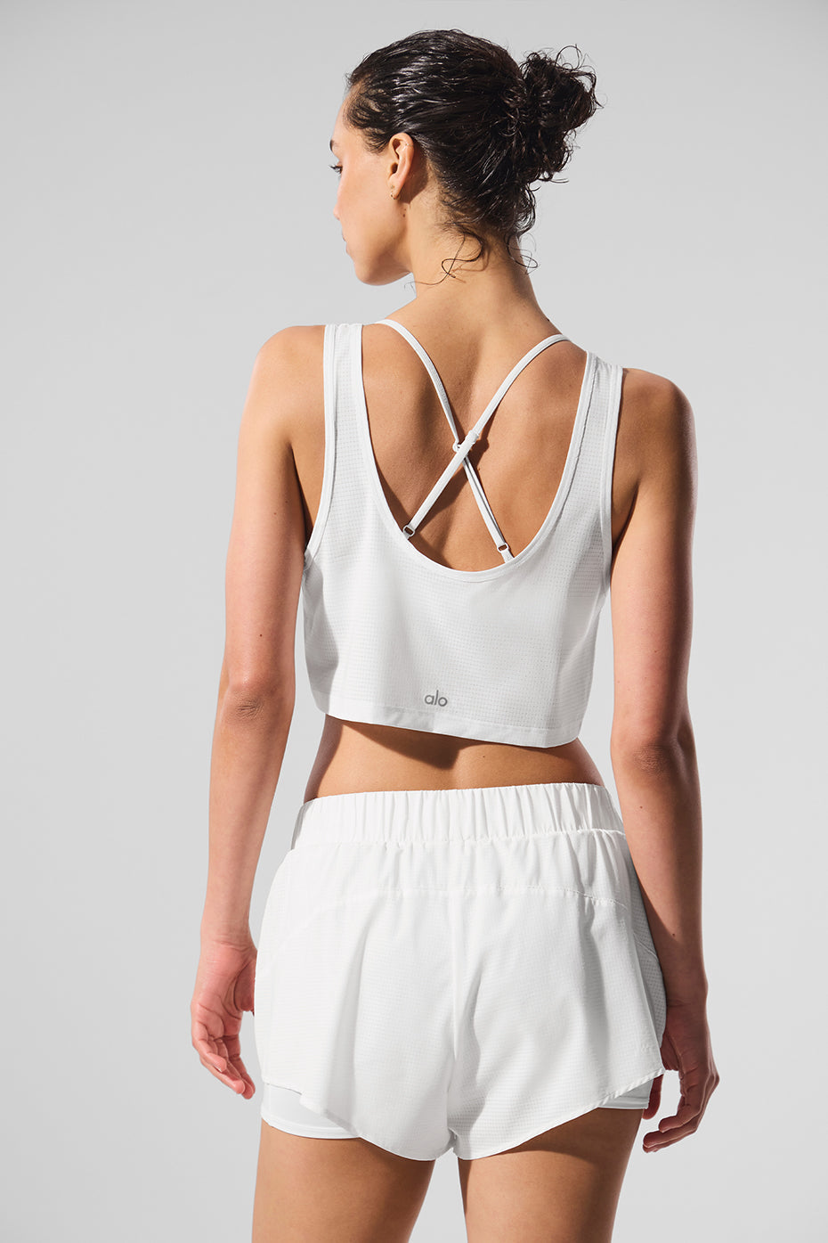 Cropped Sport Star Tank Top — White
