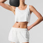 Cropped Sport Star Tank Top — White
