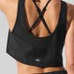 Cropped Sport Star Tank Top — Black