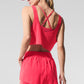 Cropped Sport Star Tank Top — Candy Red