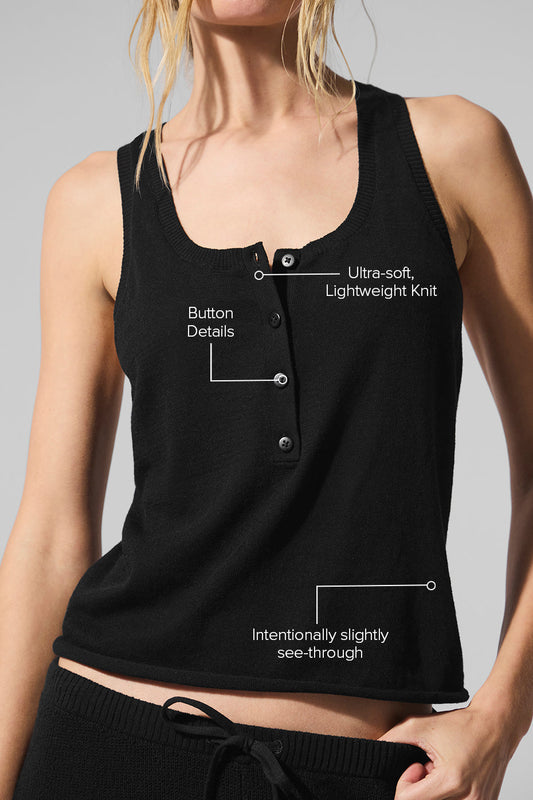 Supernatural Sweater Henley Tank Top — Black