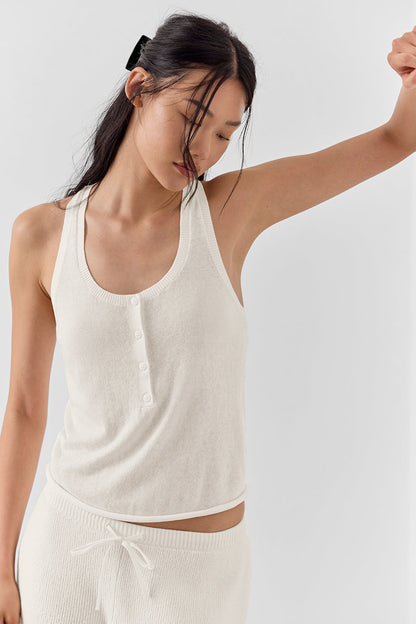 Supernatural Sweater Henley Tank Top — Ivory