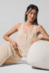 Supernatural Sweater Henley Tank Top — Macadamia