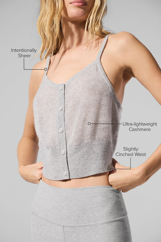 Sheer Cashmere Tank Top — Athletic Heather Grey