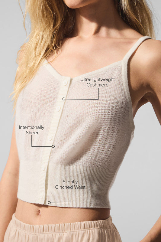 Sheer Cashmere Tank Top — Ivory