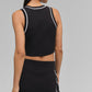 Ribbed Sweater Knit Highline Mini Skirt — Black/White