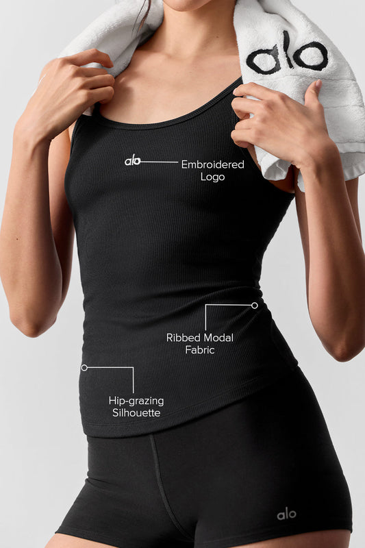 Ribbed Prosper Tank Top — Black