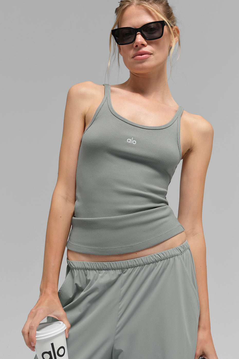 Ribbed Prosper Tank Top — Lunar Grey