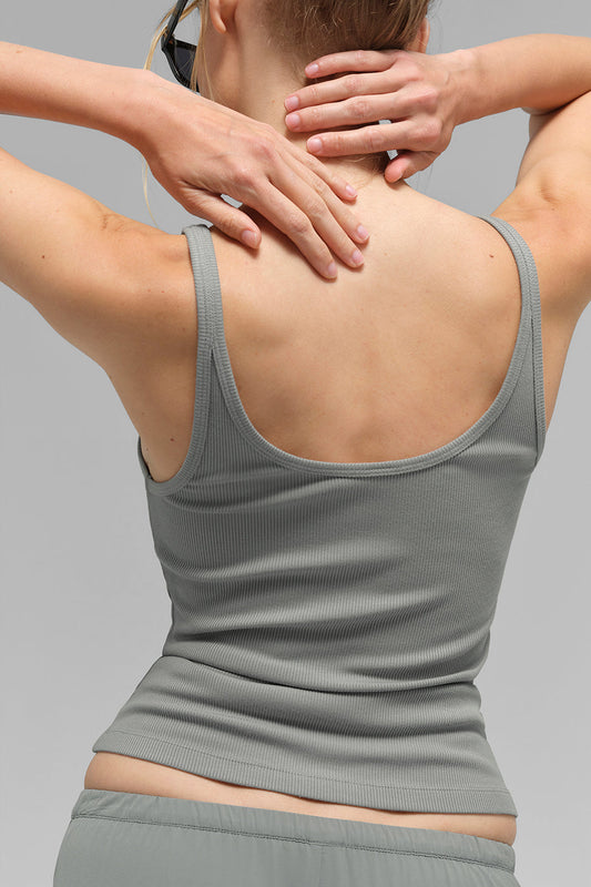 Ribbed Prosper Tank Top — Lunar Grey