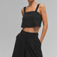 Cropped Dreamscape Tank Top — Black