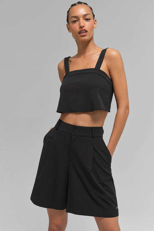 Cropped Dreamscape Tank Top — Black
