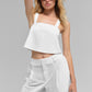 Cropped Dreamscape Tank Top — White