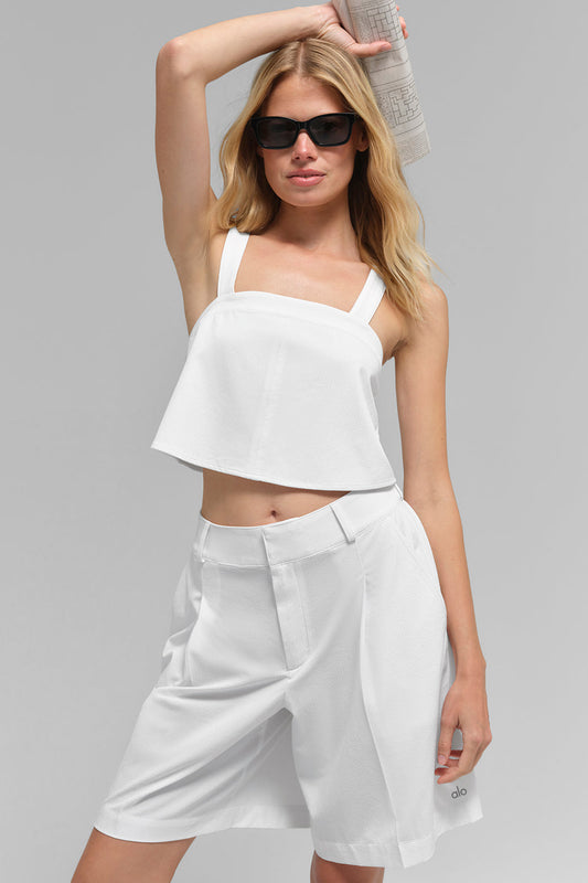 Cropped Dreamscape Tank Top — White
