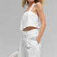 Cropped Dreamscape Tank Top — White