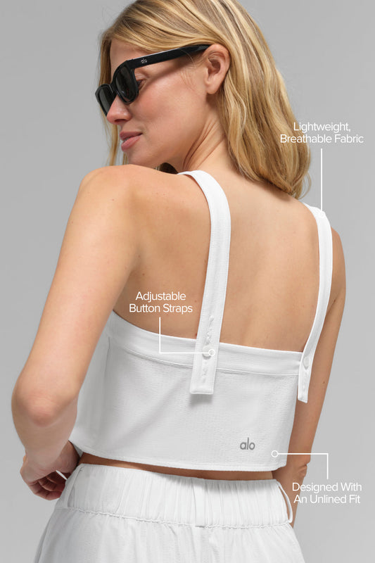 Cropped Dreamscape Tank Top — White