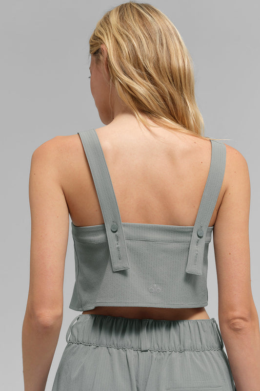 Cropped Dreamscape Tank Top — Lunar Grey