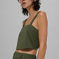 Cropped Dreamscape Tank Top — Green Olive