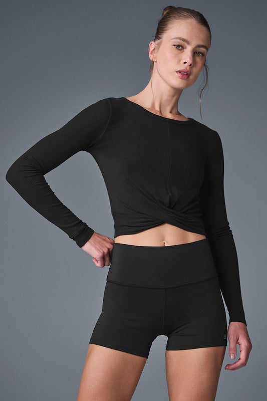 Cover Long‑Sleeve Top — Black