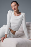 Gather Long‑Sleeve — White
