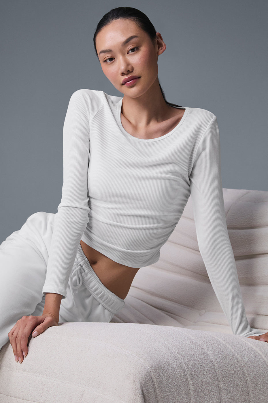 Gather Long‑Sleeve — White