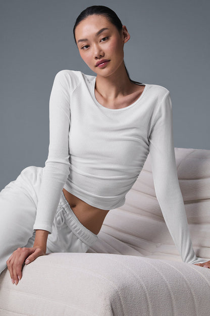 Gather Long‑Sleeve — White