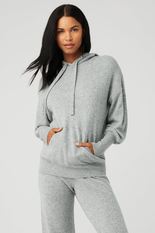 Cashmere Jet Set Hooded Sweatshirt — Dove Grey Heather